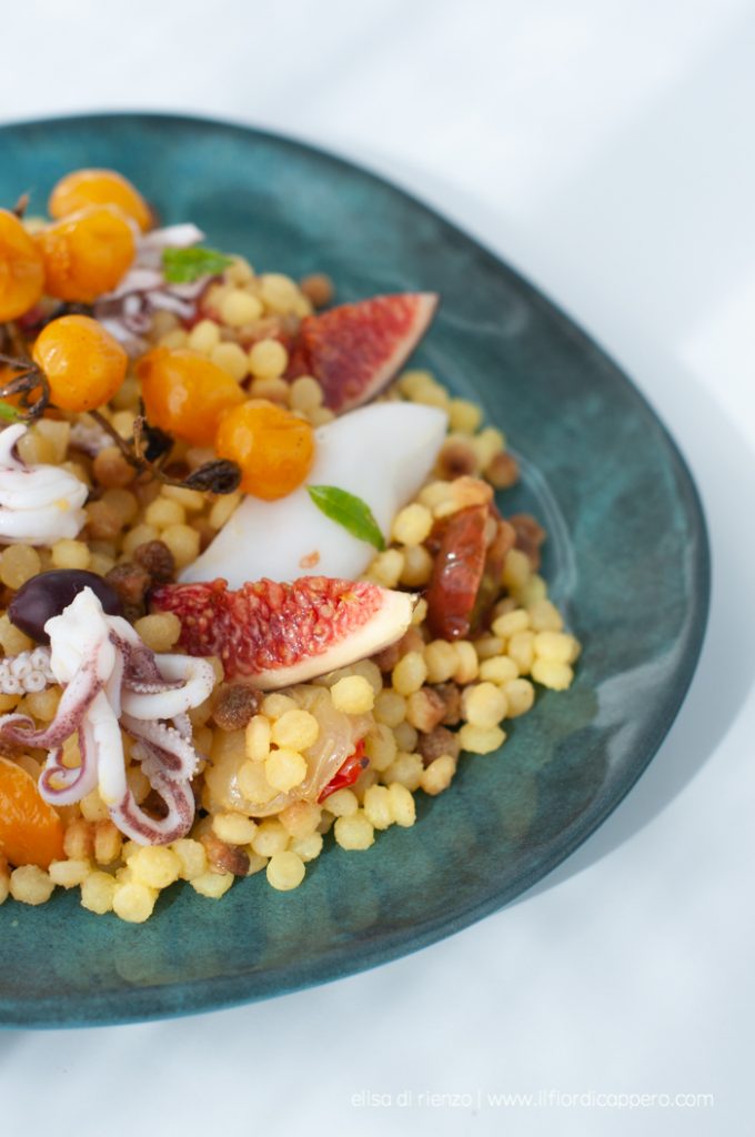 Insalata di fregola profumata con pomodorini confit e calamari 4 insalata di fregola