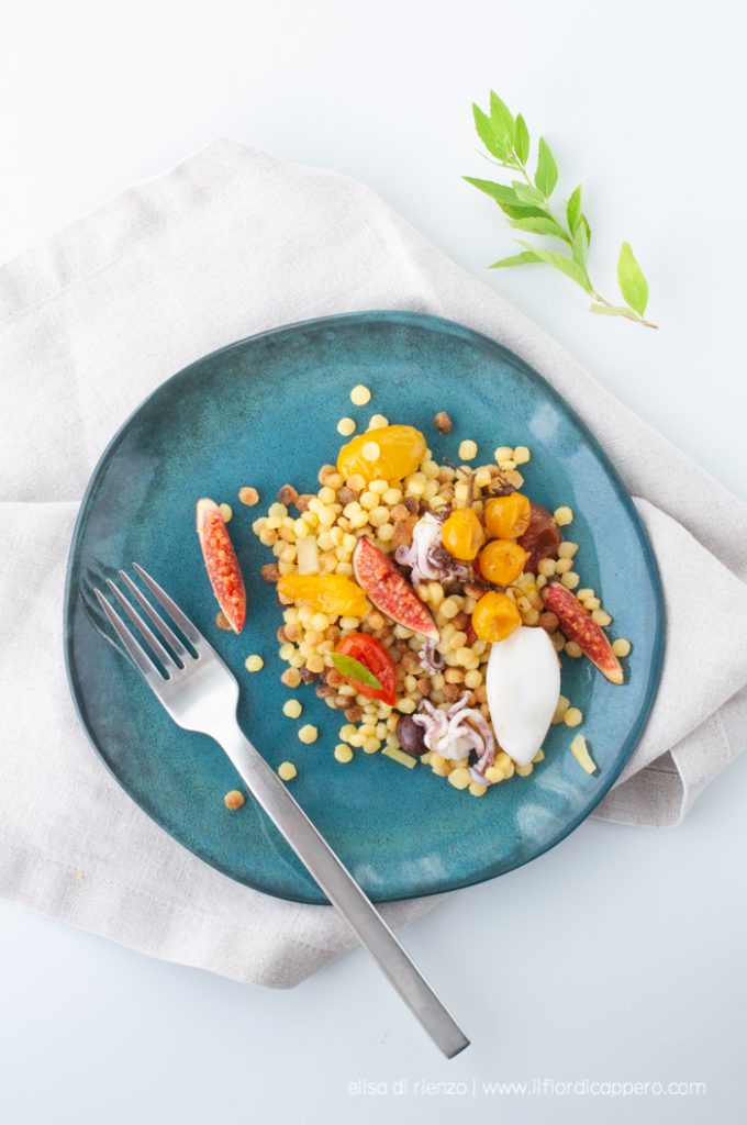 Insalata di fregola profumata con pomodorini confit e calamari 6 insalata di fregola