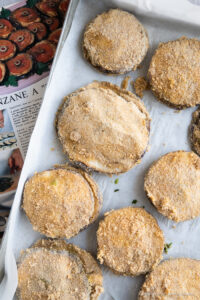 Melanzane a frittella farcite, dalla rivista anni ’80 12 melanzane impanate